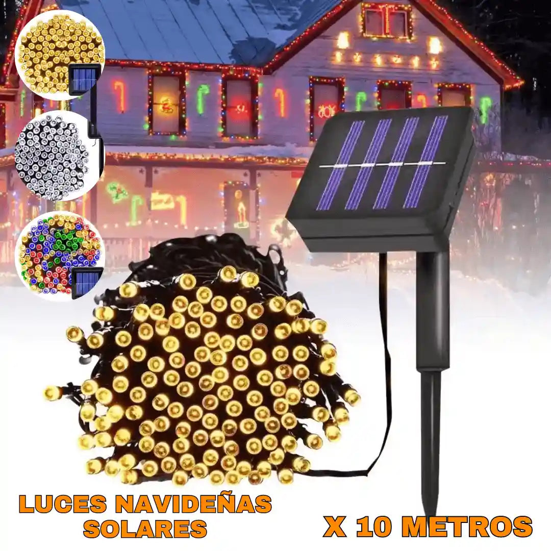 Luces navideñas solares 100 bombillos 10 metros